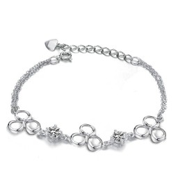 Quality And Quantity Assured Female Platinum Plating Titanium Bracelet With Diamond