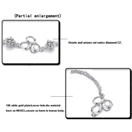 Quality And Quantity Assured Female Platinum Plating Titanium Bracelet With Diamond