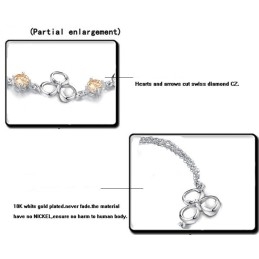 Quality And Quantity Assured Female Platinum Plating Titanium Bracelet With Diamond