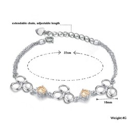 Quality And Quantity Assured Female Platinum Plating Titanium Bracelet With Diamond