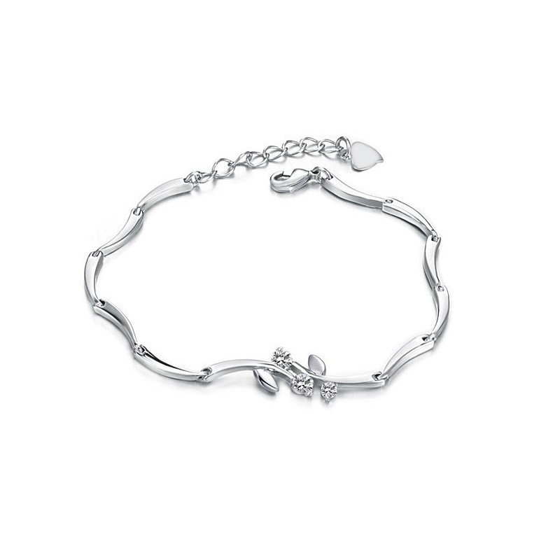 World-Wide Renown Female Platinum Plating Titanium Bracelet With Diamond World-Wide Renown Female Platinum Plating Titanium Bracelet With Diamond