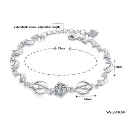 Durable In Use Female Dolphin Shape Platinum Plating Titanium Bracelet With Diamond