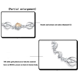 Durable In Use Female Dolphin Shape Platinum Plating Titanium Bracelet With Diamond