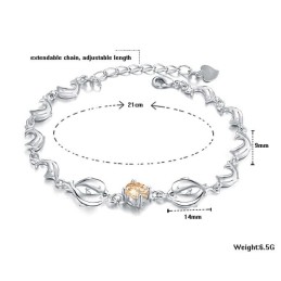 Durable In Use Female Dolphin Shape Platinum Plating Titanium Bracelet With Diamond