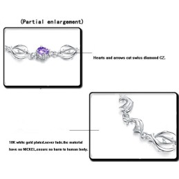 Durable In Use Female Dolphin Shape Platinum Plating Titanium Bracelet With Diamond