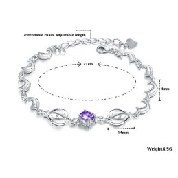 Durable In Use Female Dolphin Shape Platinum Plating Titanium Bracelet With Diamond