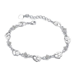 Durable In Use Female Platinum Plating Titanium Bracelet With Diamond