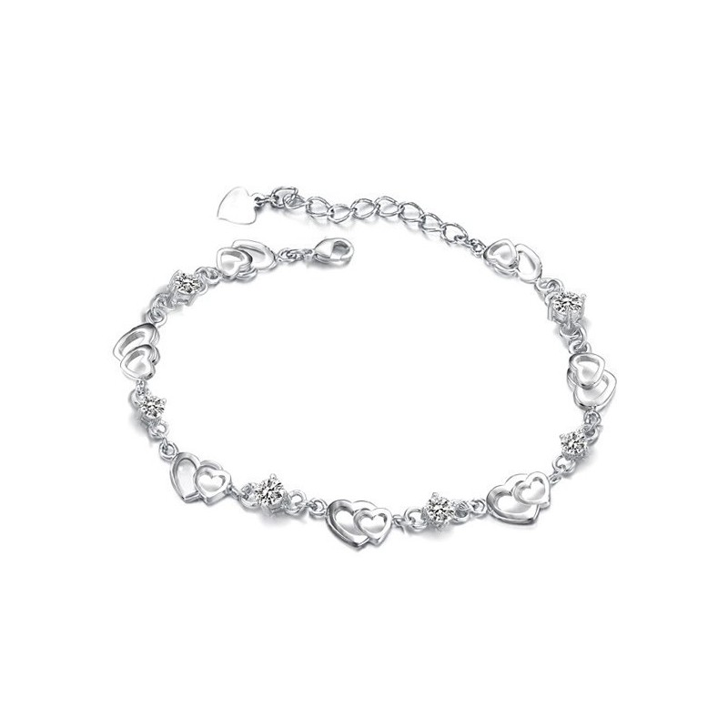 Durable In Use Female Platinum Plating Titanium Bracelet With Diamond