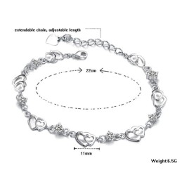 Durable In Use Female Platinum Plating Titanium Bracelet With Diamond