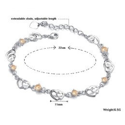 Durable In Use Female Platinum Plating Titanium Bracelet With Diamond