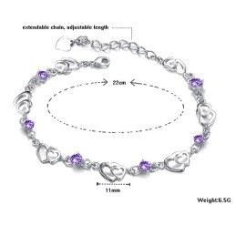 Durable In Use Female Platinum Plating Titanium Bracelet With Diamond
