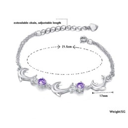 High Quality Female Dolphin Shape Platinum Plating Titanium Bracelet With Diamond