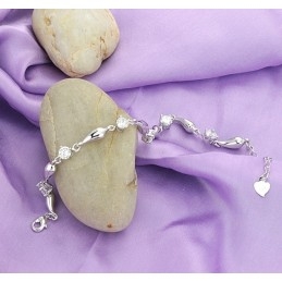 Quality And Quantity Assured Female Platinum Plating Titanium Bracelet With Diamond