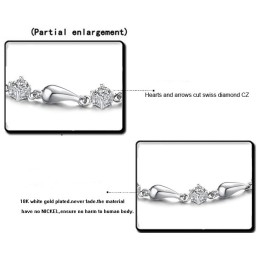 Quality And Quantity Assured Female Platinum Plating Titanium Bracelet With Diamond