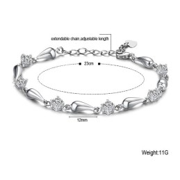 Quality And Quantity Assured Female Platinum Plating Titanium Bracelet With Diamond
