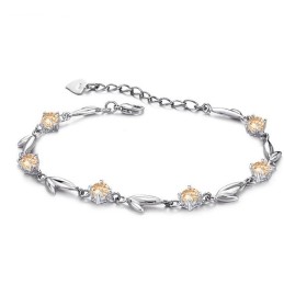 Complete In Specifications Female Platinum Plating Titanium Bracelet With Diamond