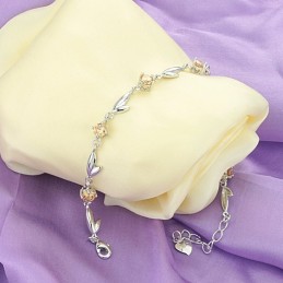 Complete In Specifications Female Platinum Plating Titanium Bracelet With Diamond