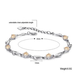 Complete In Specifications Female Platinum Plating Titanium Bracelet With Diamond
