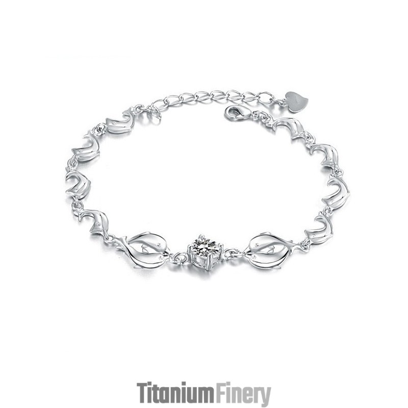 Reliable Quality Female Dolphin Shape Platinum Plating Titanium Bracelet With Diamond Reliable Quality Female Dolphin Shape Platinum Plating Titanium Bracelet With Diamond