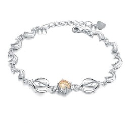Reliable Quality Female Dolphin Shape Platinum Plating Titanium Bracelet With Diamond