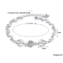 Reliable Quality Female Dolphin Shape Platinum Plating Titanium Bracelet With Diamond