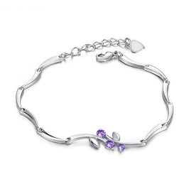 Quality And Quantity Assured Female Platinum Plating Titanium Bracelet With Diamond