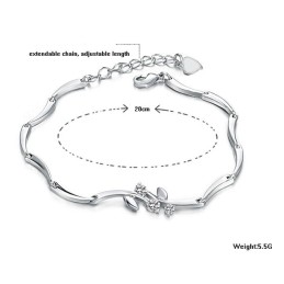 Quality And Quantity Assured Female Platinum Plating Titanium Bracelet With Diamond