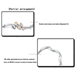 Quality And Quantity Assured Female Platinum Plating Titanium Bracelet With Diamond