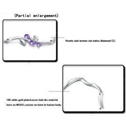 Quality And Quantity Assured Female Platinum Plating Titanium Bracelet With Diamond