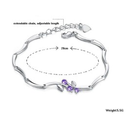 Quality And Quantity Assured Female Platinum Plating Titanium Bracelet With Diamond