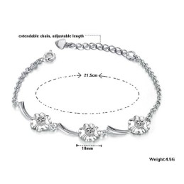 Durable In Use Female Clover Shape Platinum Plating Titanium Bracelet