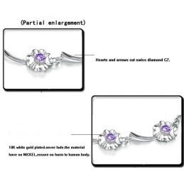 Durable In Use Female Clover Shape Platinum Plating Titanium Bracelet