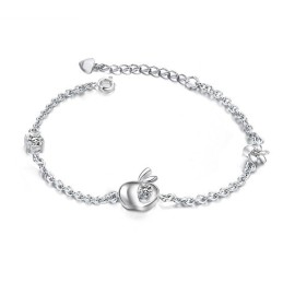 Complete In Specifications Female Apple Shape Platinum Plating Titanium Bracelet With Diamond