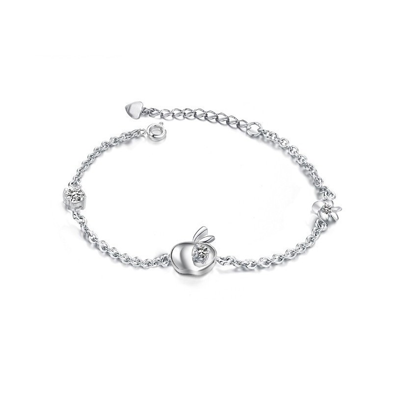 Complete In Specifications Female Apple Shape Platinum Plating Titanium Bracelet With Diamond Complete In Specifications Female Apple Shape Platinum Plating Titanium Bracelet With Diamond