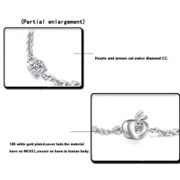 Complete In Specifications Female Apple Shape Platinum Plating Titanium Bracelet With Diamond
