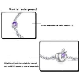 Complete In Specifications Female Apple Shape Platinum Plating Titanium Bracelet With Diamond