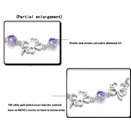 Excellent Quality Female Clover Shape Platinum Plating Titanium Bracelet