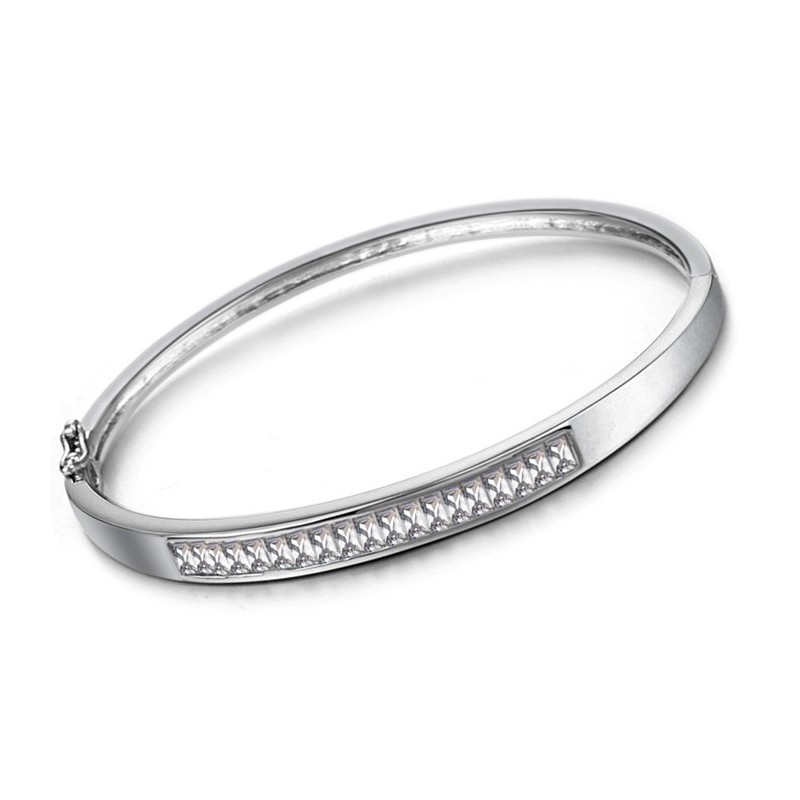 Reliable Quality Female Allergy Free Platinum Plating Titanium Bangle With Diamond Reliable Quality Female Allergy Free Platinum Plating Titanium Bangle With Diamond