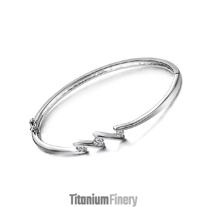 Quality And Quantity Assured Female Allergy Free Platinum Plating Titanium Bangle With Rhinestone Quality And Quantity Assured Female Allergy Free Platinum Plating Titanium Bangle With Rhinestone