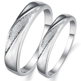 Wide Varieties Scrub Platinum Plating Titanium Ring For Lovers