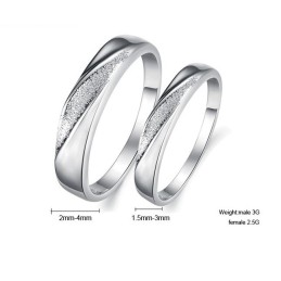 Wide Varieties Scrub Platinum Plating Titanium Ring For Lovers