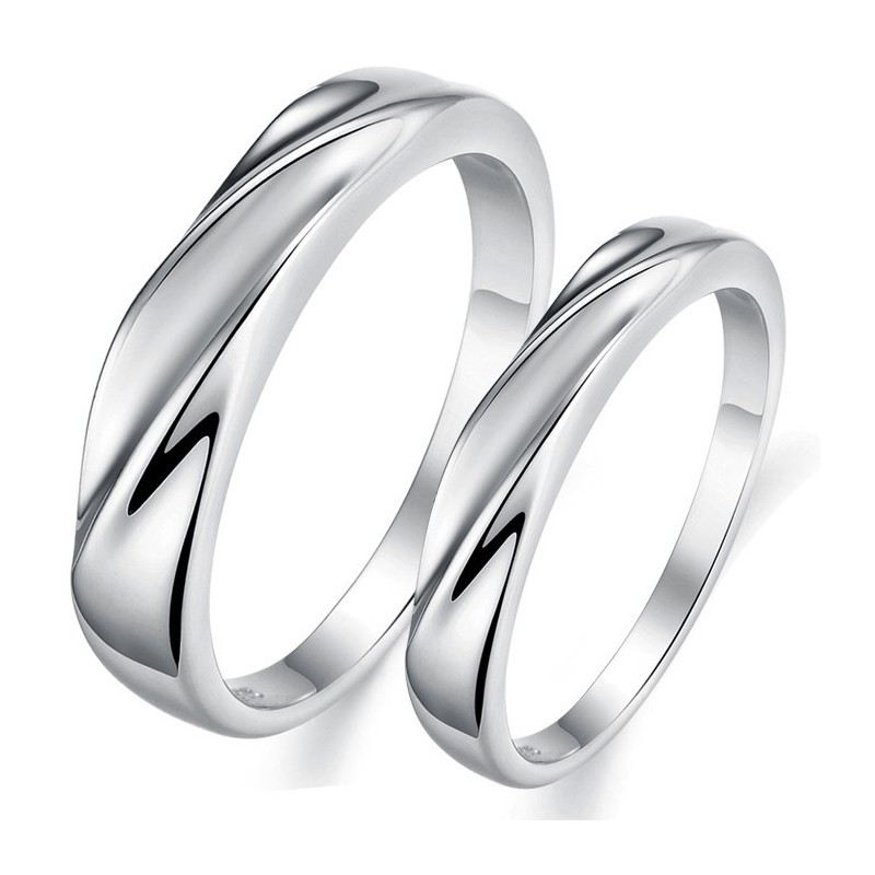 High Quality Concise Platinum Plating Titanium Ring For Lovers