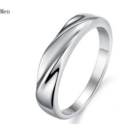High Quality Concise Platinum Plating Titanium Ring For Lovers
