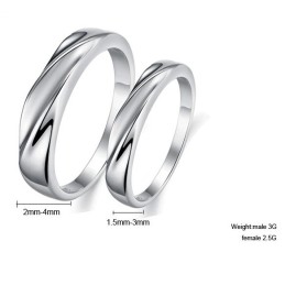 High Quality Concise Platinum Plating Titanium Ring For Lovers