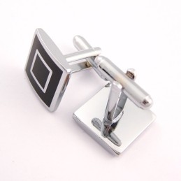 Titanium And Black Ip Plated Square Cufflinks