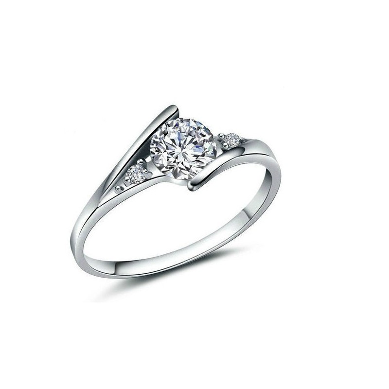 Durable In Use Female Platinum Plating Titanium Ring With Rhinestone Durable In Use Female Platinum Plating Titanium Ring With Rhinestone