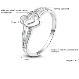 Excellent Quality Female Sweetheart Platinum Plating Titanium Ring