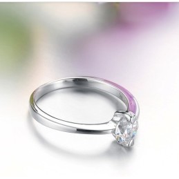 Quality And Quantity Assured Female Platinum Plating Titanium Ring With Rhinestone