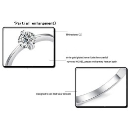 Quality And Quantity Assured Female Platinum Plating Titanium Ring With Rhinestone