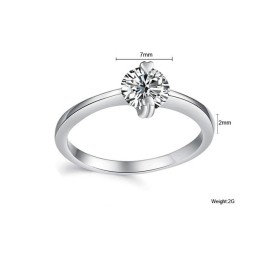 Quality And Quantity Assured Female Platinum Plating Titanium Ring With Rhinestone